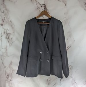 J Crew Blazer Womens 6 Small Black French Girl Lightweight Double Breasted H6285